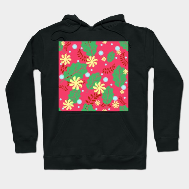 Pink floral Hoodie by Random Prints